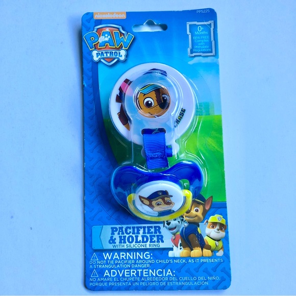 3/$15 NEW PAW PATROL Pacifier & Holder CHASE Nickelodeon Baby 0+months - Picture 2 of 16